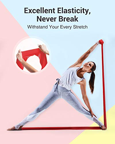Oudort Bandas Elásticas Musculacion, Set de 4 1.8M Bandas de Resistencia Fitness sin Látex con Anclaje Puerta para Hombre, Mujer, Ejercicios de Musculares, Glúteos, Piernas, Fémur y Yoga en Casa y Gym