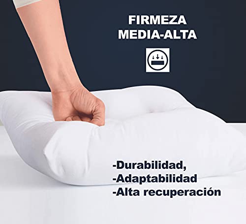 Pack 2 Rellenos de Cojín 35x35.Funda(TNT) de Almohada de salón/Dormitorio. Fibra Hueca Siliconada. Hipoalergénico y Antiácaros. Cama, Sofá, etc. Hecho en España.(35 x 35cm (x2Ud.))