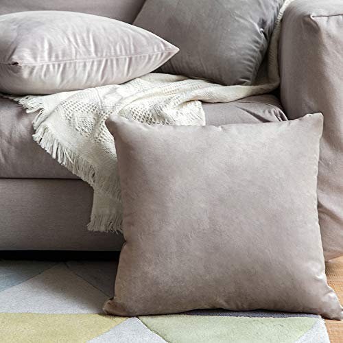 Pack de 2, MIULEE Terciopelo Suave Juego de Mesa de Manta de decoración Cuadrado Fundas de Almohada Funda de cojín para sofá dormitorio18 x 18 Pulgada 45 x 45 cm Heart Wood