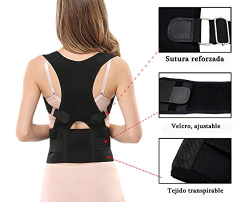 Panegy - Corrector de Postura para Hombre Mujer Unisex Soporte de Espalda Faja de Cintura Ajustable Alivar Dolor de Cuello Hombre Espalda - Azul - S