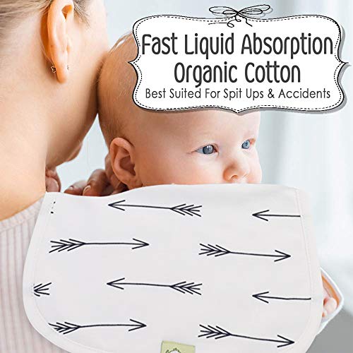 Paños orgánicos para eructos para bebés y niñas- Paquete de 5 eructos ultra absorbentes - Toalla Recien Nacida - Trapos de escupir leche - Babero Burpy para Unisex, Niño, Niña (Adventurer)