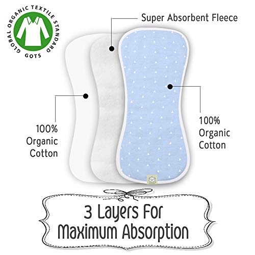 Paños orgánicos para eructos para bebés y niñas- Paquete de 5 eructos ultra absorbentes - Toalla Recien Nacida - Trapos de escupir leche - Babero Burpy para Unisex, Niño, Niña (Adventurer)