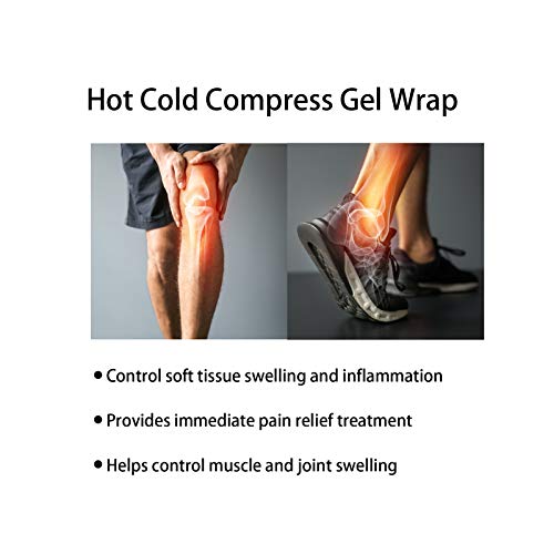 Paquete de hielo en gel, envoltura de gel para terapia de compresas frías y calientes para muñeca, codo, esguince, hinchazón y dolor de hombros, espalda, rodilla, cuello y tobillo(azul)