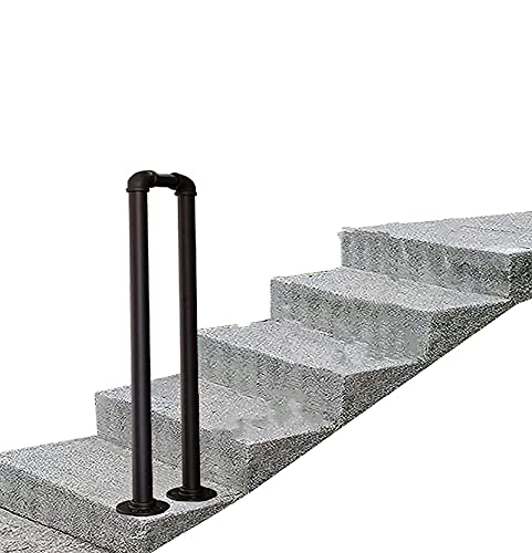 Pasamanos para Escaleras, para Escalones Exteriores O Barandilla Interior En Forma De U, Baranda De Hierro para Pasillo De Jardín Tipo Loft, Juego De Barra De Agarre Redonda Negra (Size : 40cm)