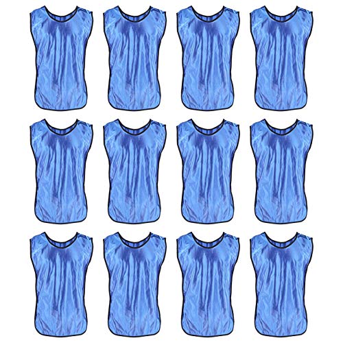 PBOHUZ Chaleco de Entrenamiento de fútbol 12 Piezas Chaleco de Entrenamiento para Adultos Pinnies de práctica de Equipo amigables con la Piel Tamaño Libre para Deportes de Baloncesto de fútbol