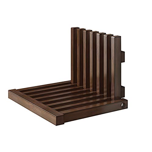 PEIHAN Taburete Plegable para Cambiar Zapatos, Taburete de Pared montado en la Pared Taburete de Porche montado en la Pared Que Ahorra Espacio, Taburete de Madera Maciza para baño