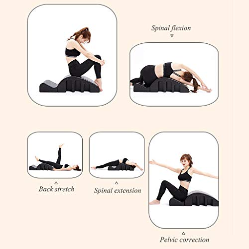 Pilates masaje cama, Ortesis de columna vertebral Pilates Deformidad de la columna vertebral Corrección del cuello uterino Espuma de yoga Cifosis Corrección Equipo de la aptitud Pilates Arco,Black