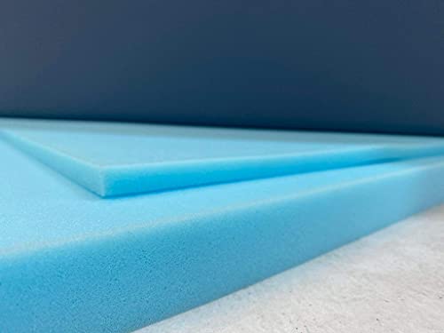 Plancha de Espuma Estándar - Densidad Media D25kg (200 x100 x02 cm de grosor) - Color Azul - Multiusos (Colchón, Relleno para Asientos, Tapicería, Disfraces de Foam, etc)