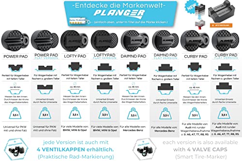 PLANGER® - Protect Pad – Bloque de Goma ranurado Universal Antideslizante para Jack Pad - Protector de Coche Anti daños en el Bastidor de Coche - Goma Altamente Resistente