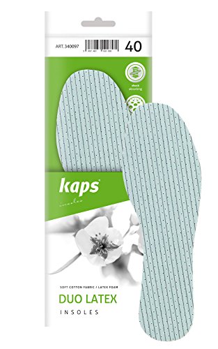Plantillas para Zapatos con Doble Capa de Espuma de Látex, Unisex, Insertos Neutralizantes de Olores, Kaps Duo Latex (38 EUR)