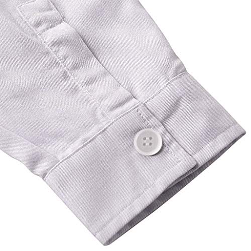 POLP Mujer Bata de Laboratorio Blanco Uniformes de Trabajo Adecuado para Estudiantes y Profesionales de la Medicina Ciencia Laboratorio Camisa de Manga Larga con Bolsillo