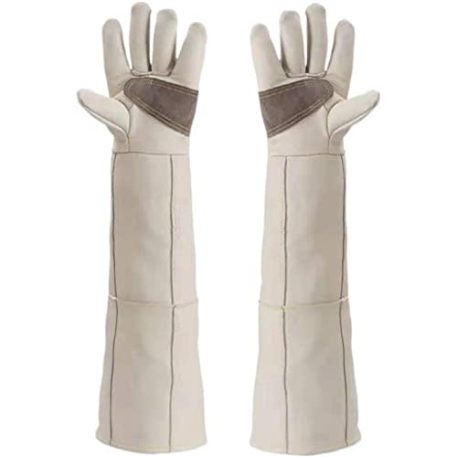 Prevención Guantes de Trabajo Guantes Anti-Cat Scratch and Anti-Dog Biedle Guantes De Entrenamiento Resistente Al Desgarro Ansiosos A Alargados For Perros (Color : Blanco, Size : 60cm)