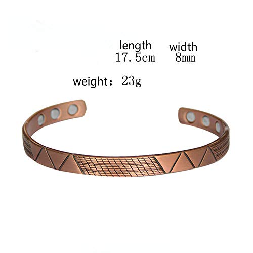 Pulsera de cobre rojo con imán de cobre rojo para mujer