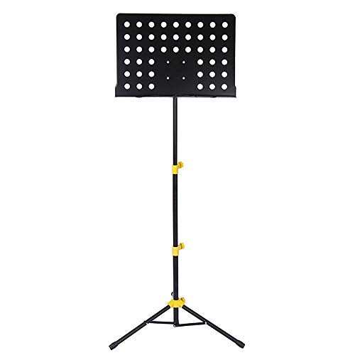 QinWenYan Atril Ligero Y Plegable para Partituras Metal Portátil Plegable Atril Libro Soporte Resistente Ligero Y Compacto Adecuado For Ukulele Guitarra Violín Etc (Color : Black, Size : 49x145cm)