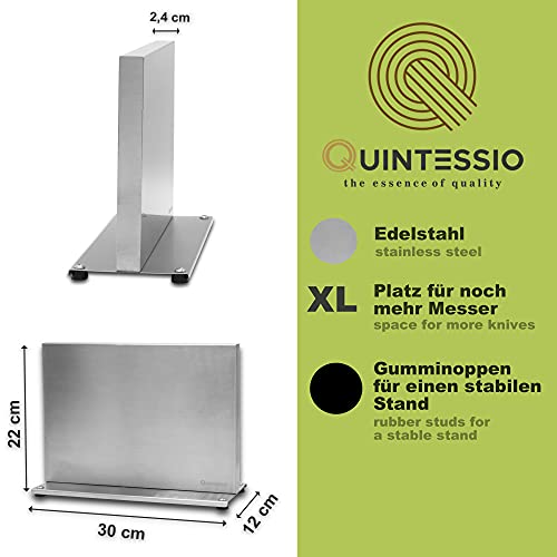 QUINTESSIO Bloque magnético para cuchillos sin cuchillos, soporte magnético a ambos lados, de acero inoxidable, con imanes extra fuertes, soporte magnético para cuchillos de cocina