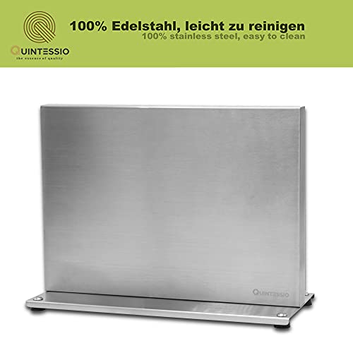QUINTESSIO Bloque magnético para cuchillos sin cuchillos, soporte magnético a ambos lados, de acero inoxidable, con imanes extra fuertes, soporte magnético para cuchillos de cocina