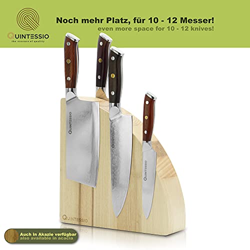 QUINTESSIO Bloque magnético para cuchillos sin cuchillos, soporte magnético de madera en ambos lados, bloque XL para cuchillos con imanes extra fuertes, soporte magnético para cuchillos de cocina