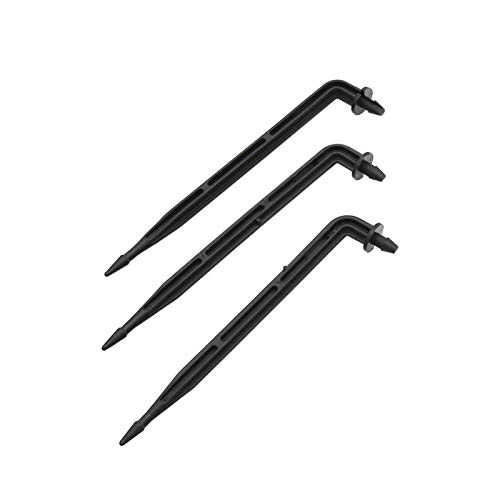 QWXZ Material de Calidad 3/5 mm Manguera de púas Codo Flecha Flecha Curvada Gotero 3 mm Micro Drip emisor Jardín riego, riego de gotero 100 Piezas Fácil de Instalar
