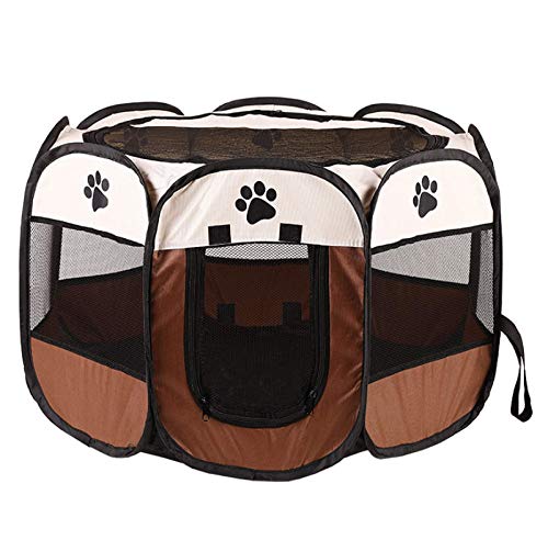 QXIAO Mascota Portátil Plegable Cachorro Tela para Perro Corralito Jaula Jaula Tienda De La Perrera Casa De Malla De 8 Paneles Perrera del Parque,A-S