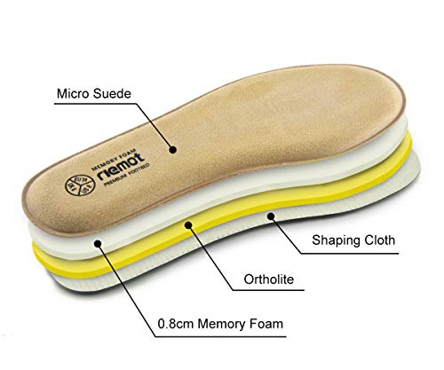riemot Plantillas Memory Foam para Zapatos de Hombre y Mujer, Plantillas para Zapatillas Botas, Cómodas y Amortiguación para Trabajo, Deportes, Caminar, Senderismo W-Khaki-8