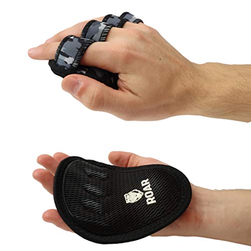 Roar® Guantillas Gimnasio, Grip Pad, Almohadilla Barra Gimnasio, Grip Power Pads, Grip Gym, Grip Gimnasio, Guantes Grip para Gym Hombre Y Mujer Fitness, Calleras Gimnasio, Gloves Gym (Camuflaje)
