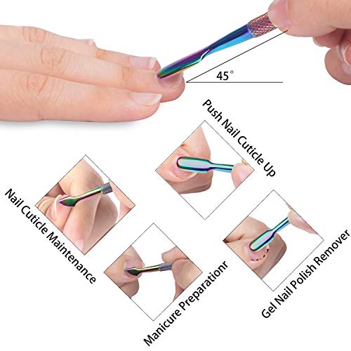 RONAVO Cortador de cutículas, cortador de cutículas, herramienta profesional de acero inoxidable, herramienta de manicura y pedicura para uñas de los dedos, incluye empujador de cutículas