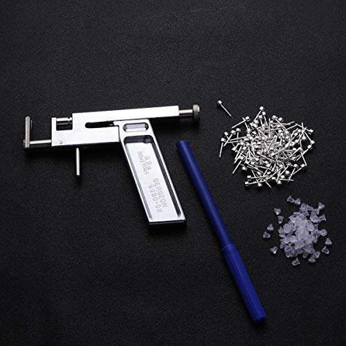 ROSENICE Cuerpo del oído que perfora el kit de herramientas del arma con los pernos prisioneros plateados plata del oído 80pcs