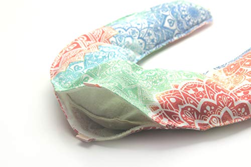 Saco Térmico de Semillas Cervical para cuello y hombros calor seco para Microondas ayuda a aliviar dolores con Funda Lavable (Mandalas Verde)