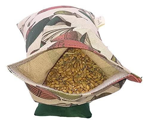 Saco Termico de semillas de Trigo Cervical + Saco Multiuso con Trigo y Lavanda para Microondas + 2 Saquitos pequeños para aromatizar espacios pequeños