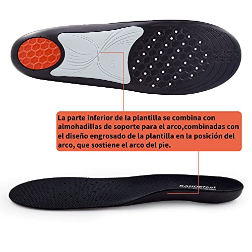 SAUDEfoot Plantillas ortopédicas para soporte de arco para hombres y mujeres, plantillas acolchadas para fascitis plantar, cómodas, suaves y transpirables (mujeres UK6 - 10 / EU37 - 41)