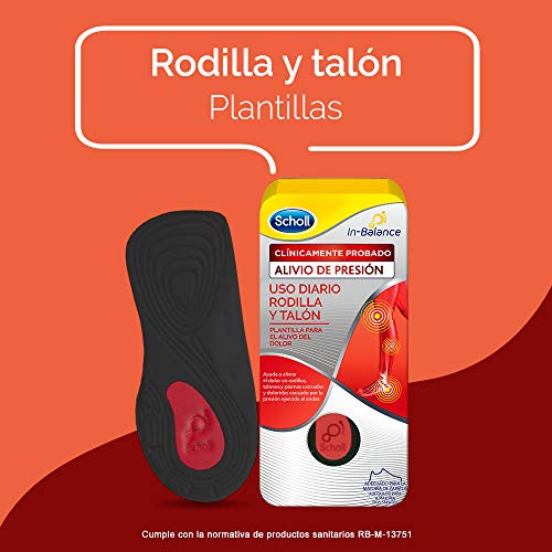 Scholl Plantilla In-Balance para el Alivio del Dolor de Rodilla y Talón, 1 par, talla L (42.5 - 45)