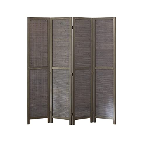 Separador de ambientes de madera de 4 paneles, 5. Separador de ambientes con pantalla de privacidad plegable de 9 pies de alto, separadores de pared de partición independientes para oficina, dormitori