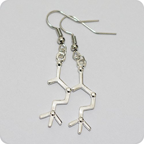 serotonina molécula earrings-molecular estructura de serotonina en la espalda Palanca earwires- regalo para Scientist