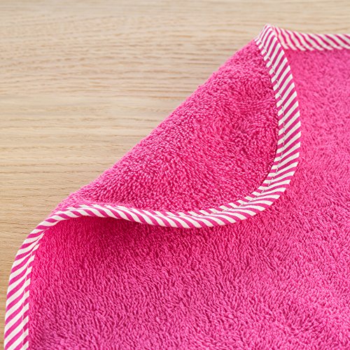 Set de 2 baberos para bebé Wörner - baberos de rizo con botón a presión ajustable | extra largo, absorbente, Certificado OekoTex - 100% algodón - (Rosa/Naranja)