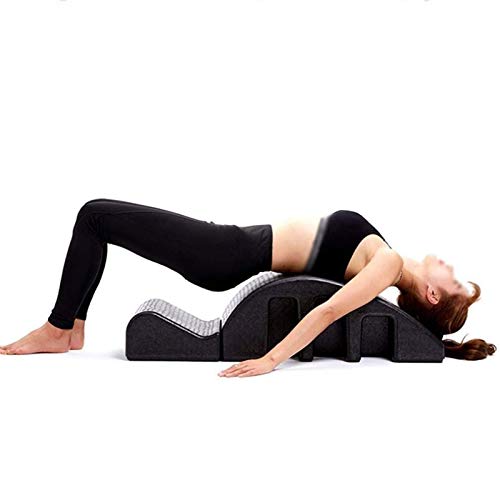 SHAIRMB Barril Corrector Columna, Mesa Cama de Masaje De Yoga, Mesa Masaje de CuñA Yoga Pilates, Soportes de Columna Espuma Arco Pilates, Desmontable