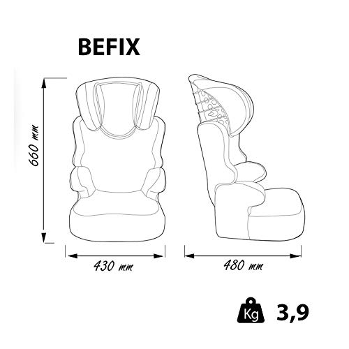 Silla de coche elevador BEFIX grupo 2/3 (15-36kg) - 4 estrellas ADAC - - Eco Nania