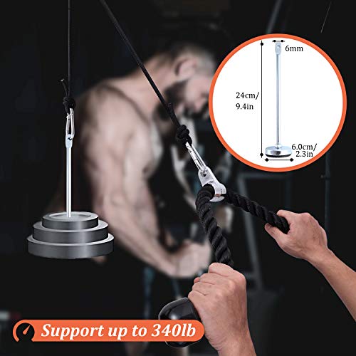 Sistema de polea de gimnasio en casa DIY para rizos de bíceps, extensiones de tríceps, entrenamiento físico.Rodillo de Muñeca Fitness Maquina para Antebrazo para Entrenamiento de Fuerzam