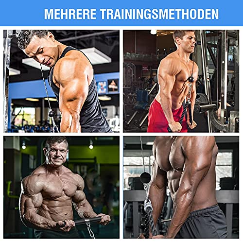 Sistema de Polea para Gimnasio, DIY Accesorio de máquina con Cuerda de Tríceps y Barra de Pulldown, Fitness en Casa para Flexiones de Bíceps, Extensiones de Tríceps, Desarrollo Muscular