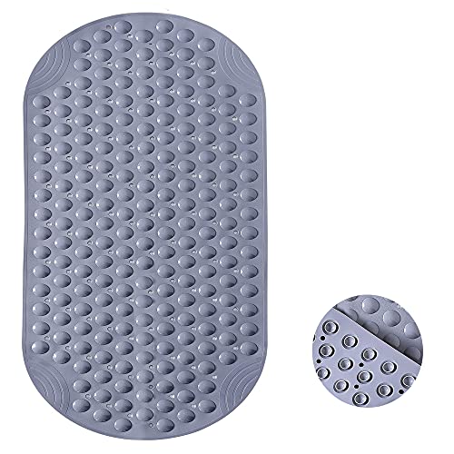 Skymico Alfombrillas de Baño, Alfombrillas de Bañera, Alfombrillas Antideslizantes, Alfombrillas de Ducha, con Ventosas y Orificios de Drenaje, Lavables a Máquina, Aptas para Baños (Gris)