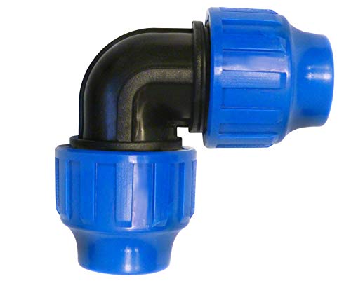 S&M 20 mm 725715 Racor Codo 90º Igual tubería de Polietileno, Negro y Azul