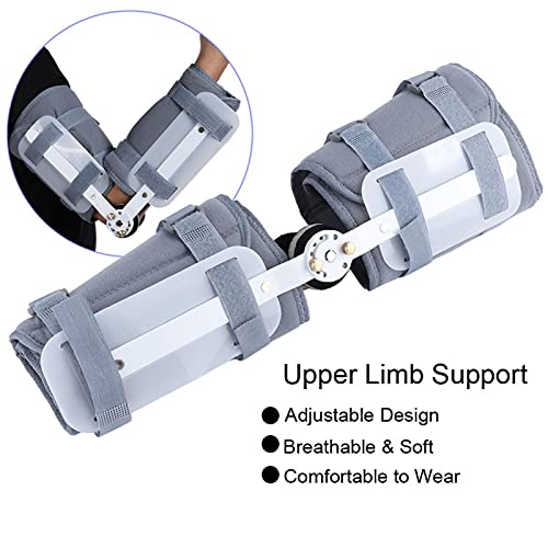 Soporte de codo con bisagras, protector de soporte de extremidades superiores para hombres y mujeres, corrector de ortesis de articulación de codo para soporte de recuperación de lesiones(Large)