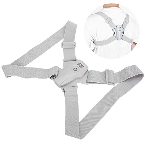 Soporte de Espalda, Corrector de Postura de Espalda Ajustable, Adultos ergonómicos Inteligentes para niños Corrección de cifosis Prevención de la miopía(Gray)