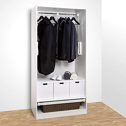 Sotech SO-Tech® Barra Colgador basculante Barra abatible para Armario Ancho Adaptable de 450-1150 mm Negro