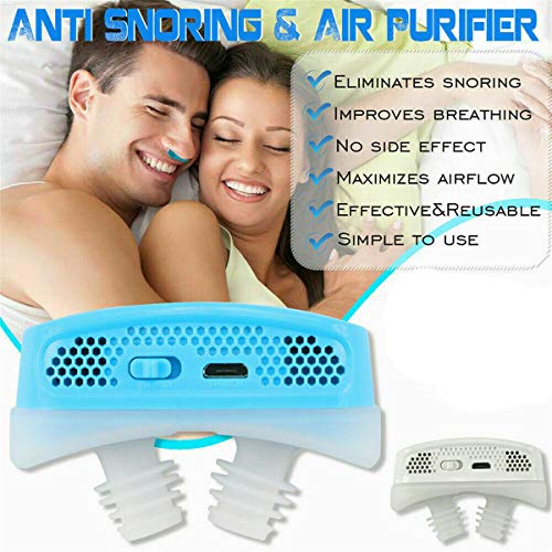 Soudream Dispositivo Electrónico Antirronquidos Micro Cpap USB, Dispositivo Eléctrico Antirronquidos - Dispositivos para La Apnea del Sueño, Dispositivo Electrónico Antirronquidos (Blue)