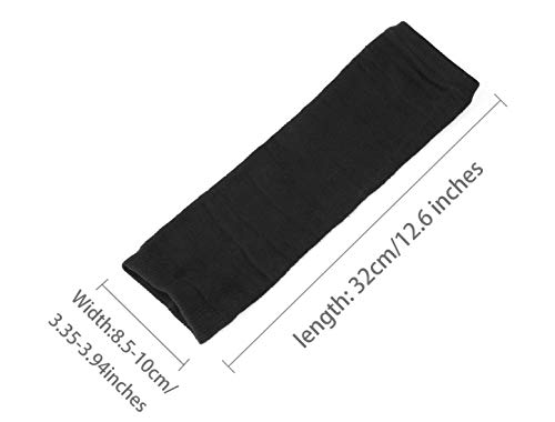 sourcing map Señoras invierno sin dedos pulgar agujero calentador de manos estiramiento fiesta codo guantes largos de punto Negro One Size