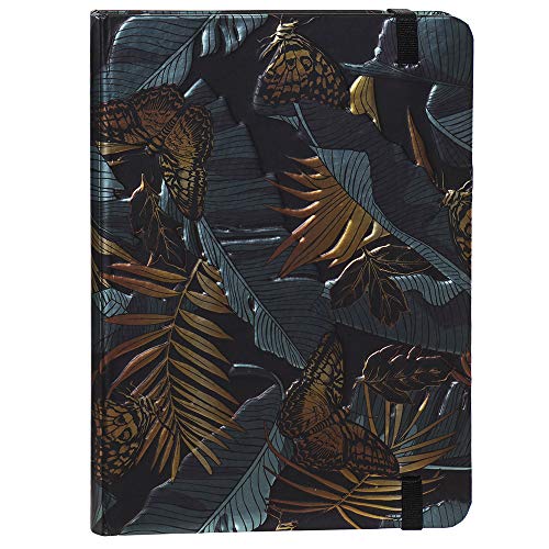 Space Home - Blog de Líneas - Cuaderno de Notas - Libreta de Cartón - Libreta con Goma - 13 x 18 cm - Diseño Flores