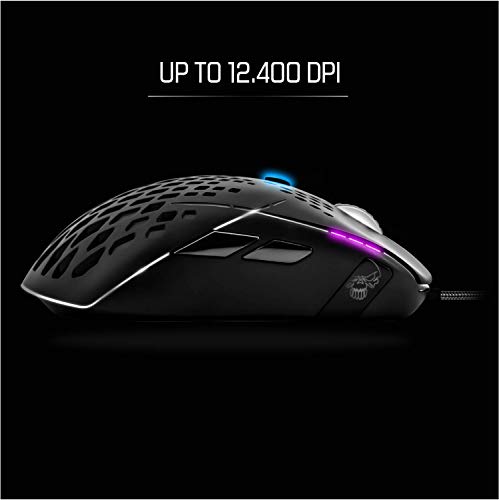 SPIRIT OF GAMER - Ratón Óptico Para Juegos XPERT-M100 - Ambidiestro - RGB Personalizable Retroiluminación LED - 12400 DPI Max - 1000Hz - 8 Botones Programables Y Rueda De Desplazamiento