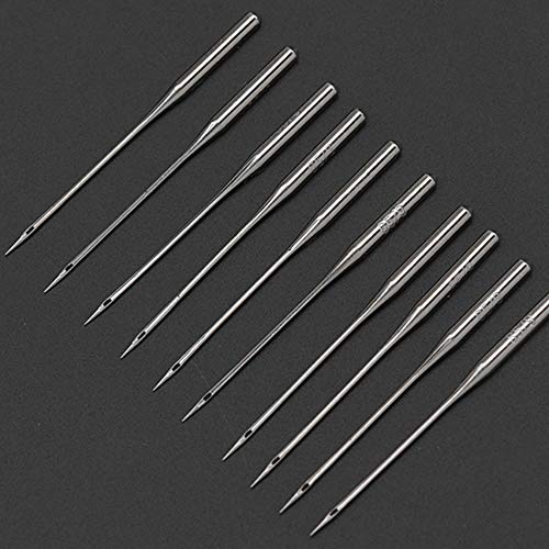 SRunDe 120 agujas universales para máquina de coser de punta regular resistente 65/9 75/11 80/12 90/14 100/16 110/18 para máquina de coser casera (20 unidades de cada tamaño/plata)