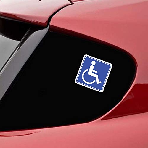 Sticker de carro Calcomanía de la personalidad reflectante Pegatina de coche para personas con discapacidad con discapacidad 11.7cmx11.9cm