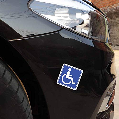 Sticker de carro Calcomanía de la personalidad reflectante Pegatina de coche para personas con discapacidad con discapacidad 11.7cmx11.9cm